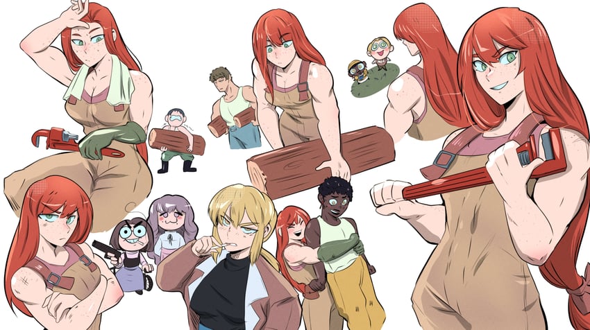 marina, levi, karin, abella, olivia, and 3 more (fear & hunger and 1 more) drawn by onac911