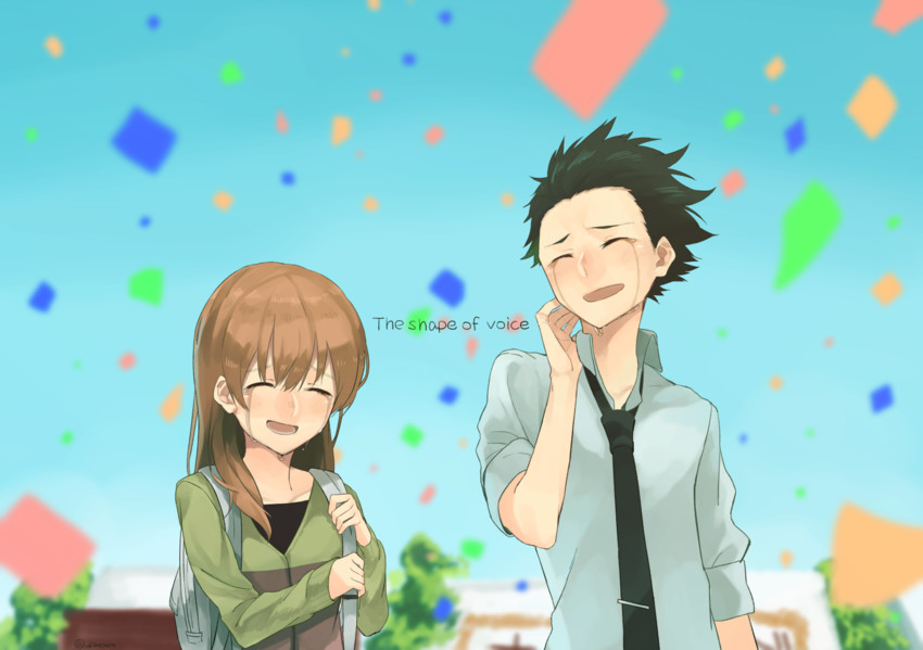 nishimiya shouko and ishida shouya (koe no katachi) drawn by ukimesato