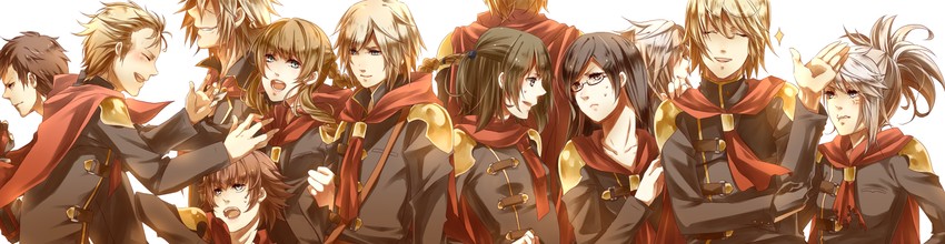 ace, sice, deuce, seven, nine, and 9 more (final fantasy and 1 more) drawn by kutsushita_(jur)