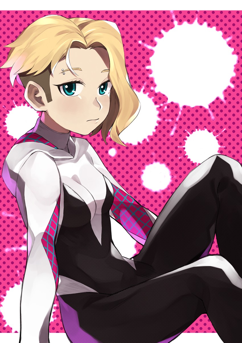spider-gwen and gwen stacy (marvel and 3 more) drawn by kameno_sachi