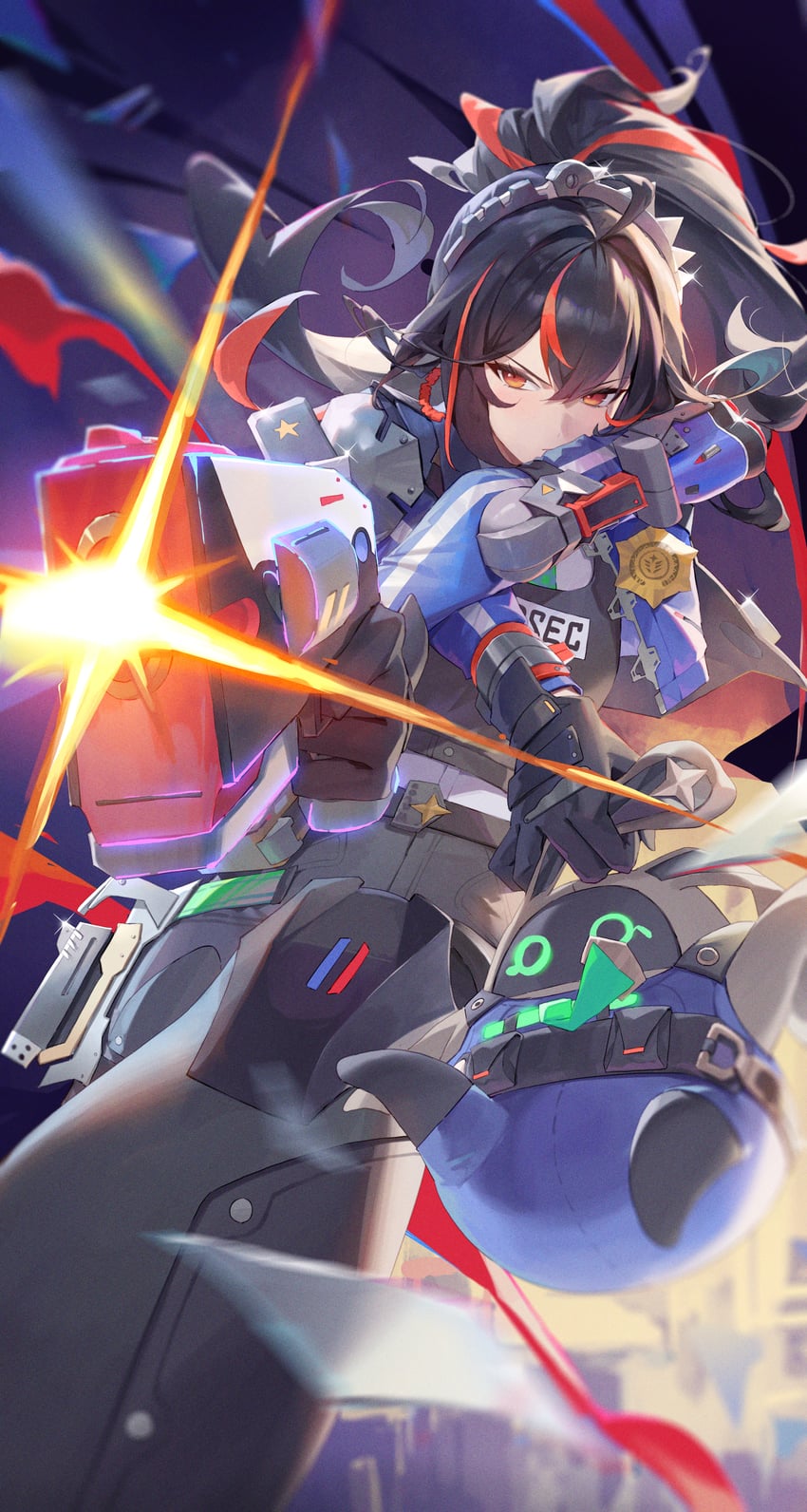 zhu yuan and securityboo (zenless zone zero) drawn by gmirror1