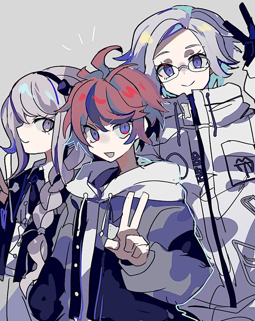 aotsuki eito, sumino takumi, and kirifuji nozomi (the hundred line -last defense academy-) drawn by fjsk