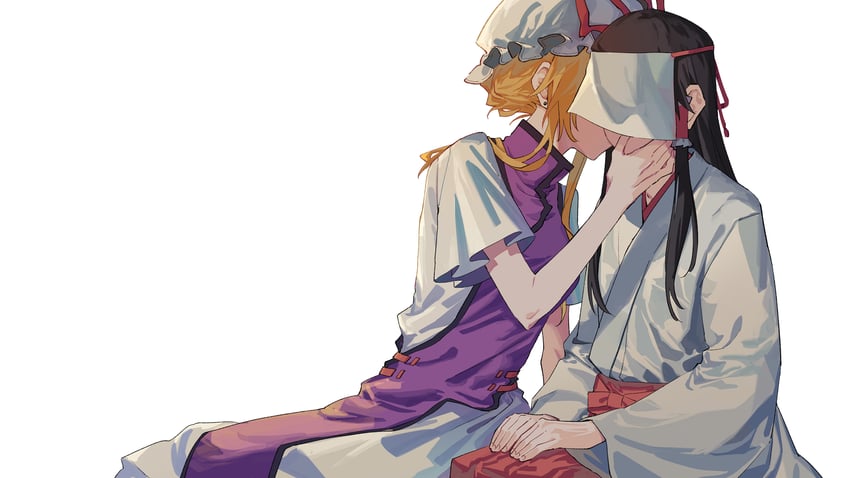 hakurei reimu and yakumo yukari (touhou) drawn by zy_(zyyyyyyy9)