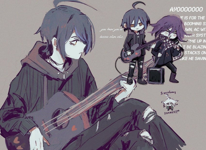 oma kokichi, saihara shuichi, and komaeda nagito (danganronpa and 2 more) drawn by ff9900