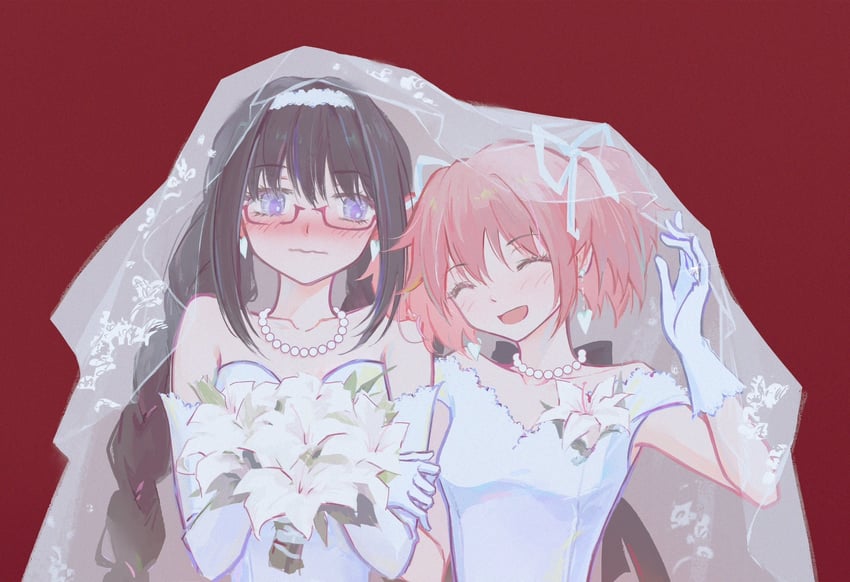 akemi homura and kaname madoka (mahou shoujo madoka magica) drawn by jianjian_pluto