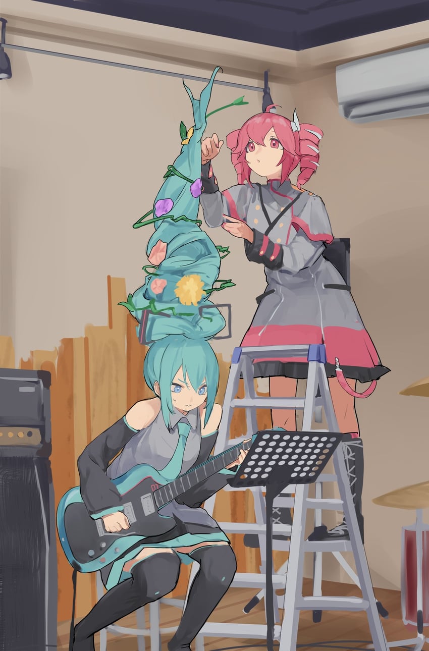 hatsune miku and kasane teto (vocaloid and 2 more) drawn by pocche-ex