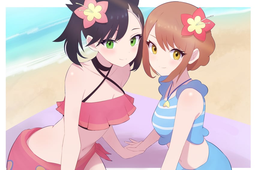 marnie and gloria (pokemon and 1 more) drawn by ryokuchabushi