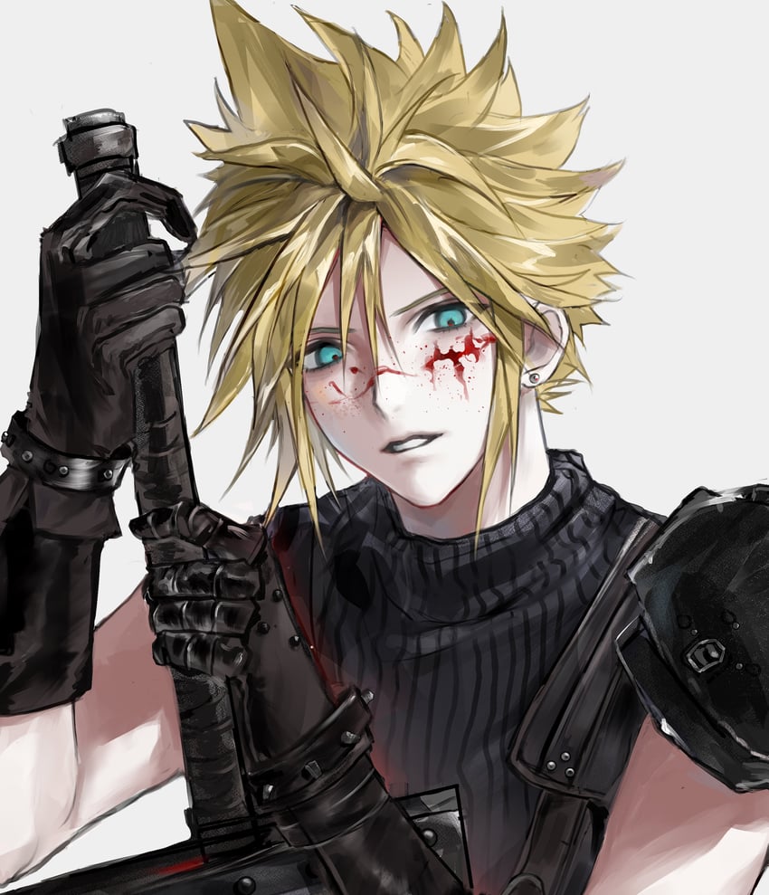 cloud strife (final fantasy and 3 more) drawn by 3_3lecho