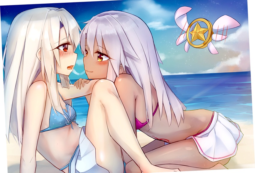 illyasviel von einzbern, chloe von einzbern, and magical ruby (fate and 1 more) drawn by ikada_sora