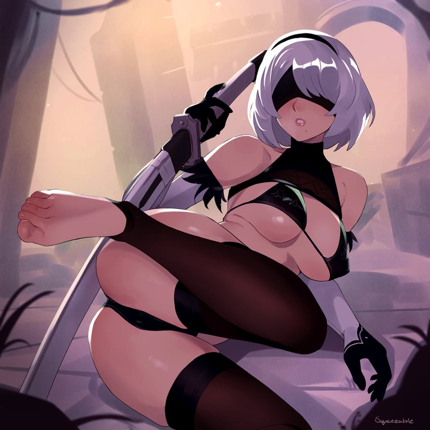 2b (nier and 1 more) drawn by squeezable_(squeezabledraws)