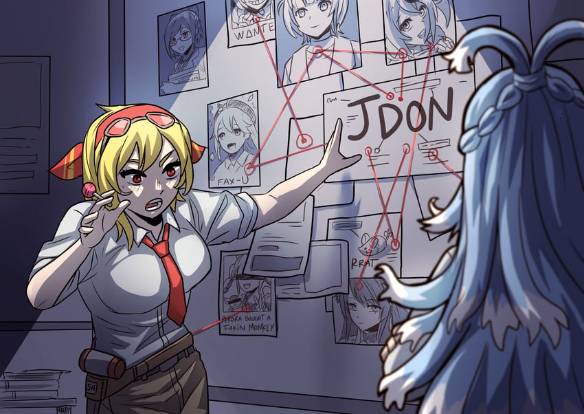 usada pekora, sakura miko, hakos baelz, nerissa ravencroft, kaela kovalskia, and 3 more (hololive and 4 more) drawn by hadiruto