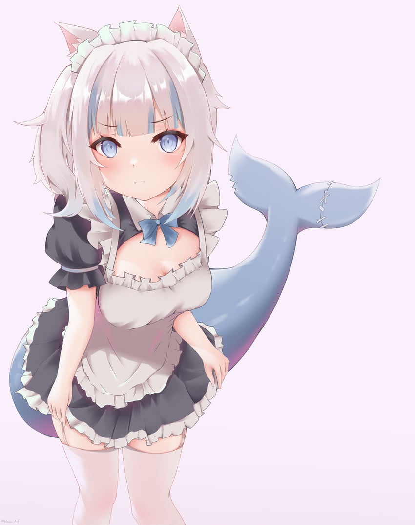 gawr gura (hololive and 1 more) drawn by blaya_art
