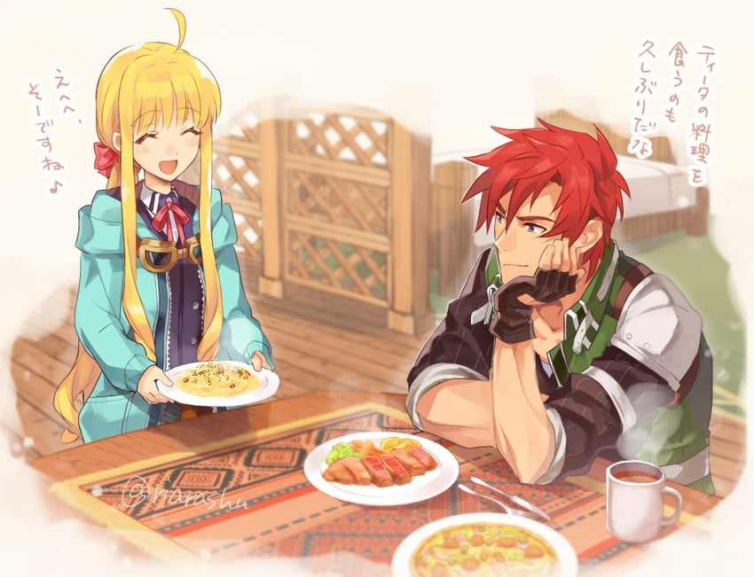 tita russell and agate crosner (eiyuu densetsu and 3 more) drawn by riarashu