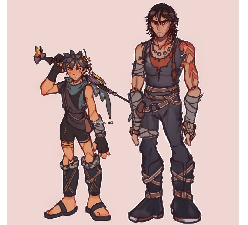 dark pit and magnus (kid icarus and 1 more) drawn by surachibee