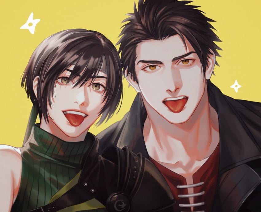 yuffie kisaragi and sonon kusakabe (final fantasy and 2 more) drawn by boooshow