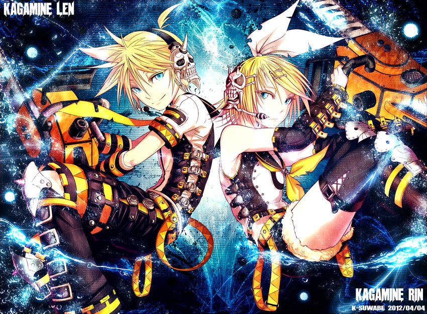 kagamine rin and kagamine len (vocaloid) drawn by k-suwabe