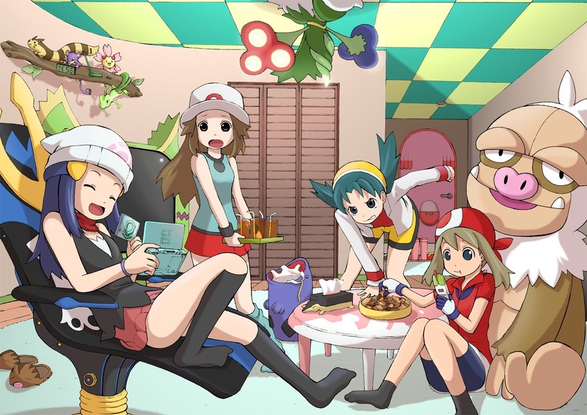 dawn, may, leaf, kris, cyndaquil, and 13 more (pokemon and 4 more) drawn by magyo