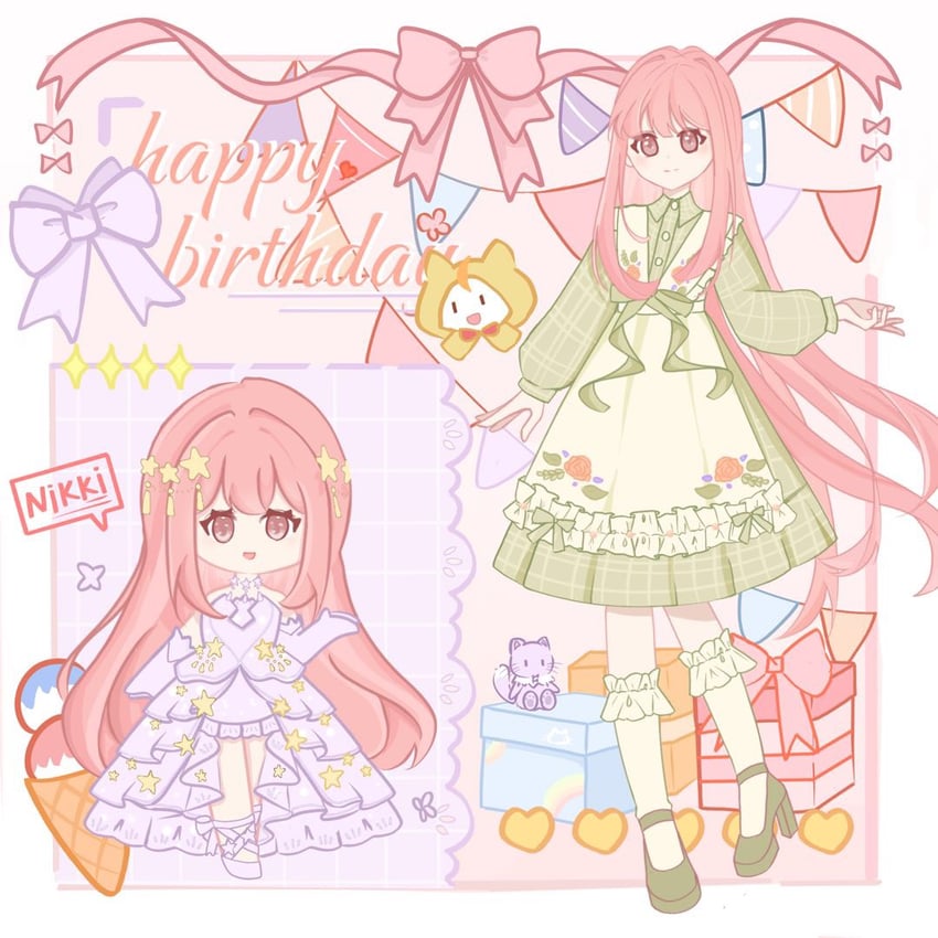 nikki, momo, star sea, and green pastoral (nikki and 1 more)
