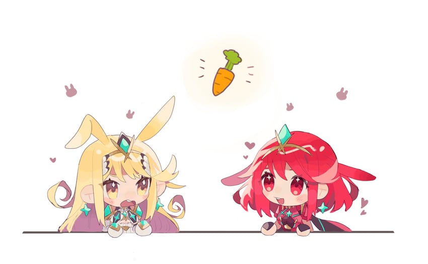 pyra and mythra (xenoblade chronicles and 1 more) drawn by cheese_dakke