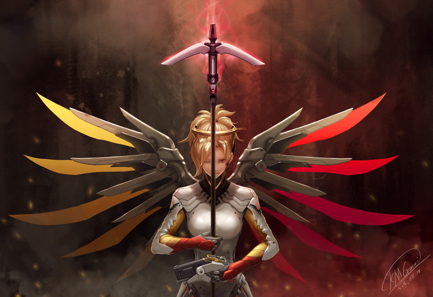 mercy (overwatch and 1 more) drawn by shou_mai