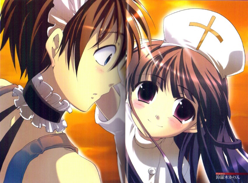 furude rika and maebara keiichi (higurashi no naku koro ni) drawn by suzuragi_karin