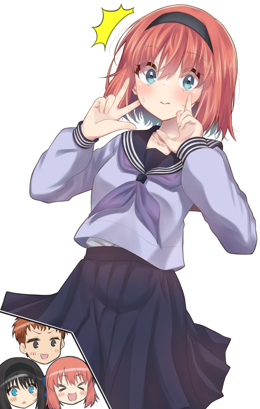 tohno akiha, kohaku, hisui, and inui arihiko (tsukihime) drawn by puchitoro2