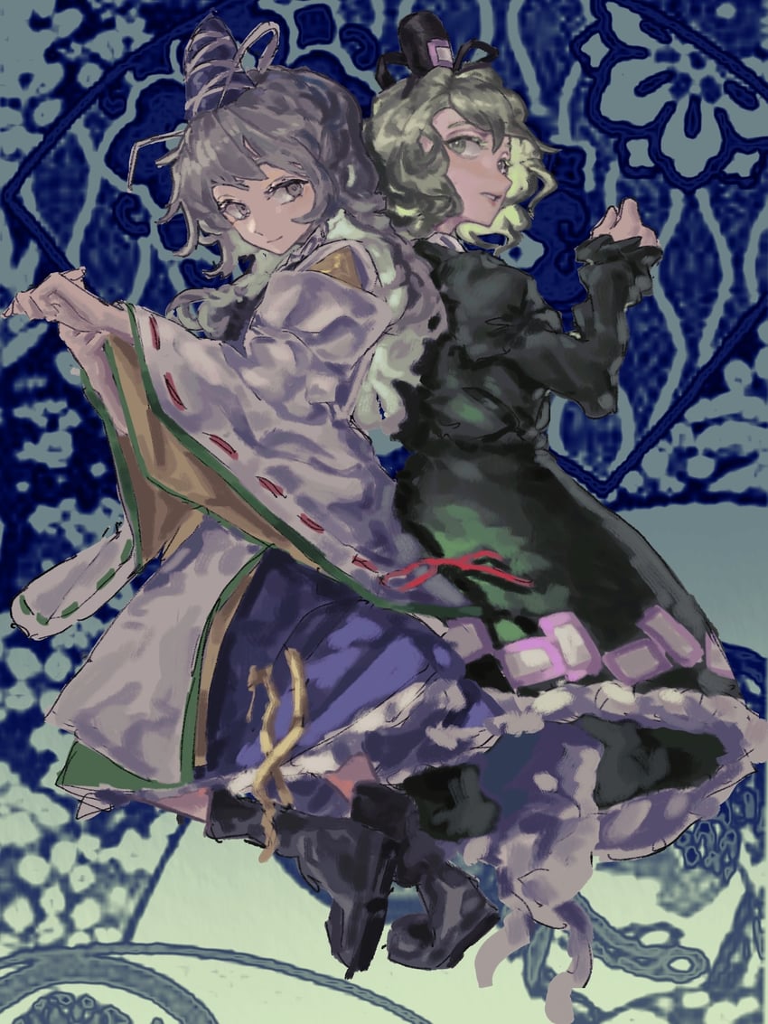 mononobe no futo and soga no tojiko (touhou) drawn by wanglu_jiaoqing_shaonu
