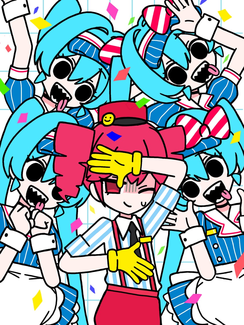 hatsune miku and kasane teto (vocaloid and 2 more) drawn by uzuki_sena
