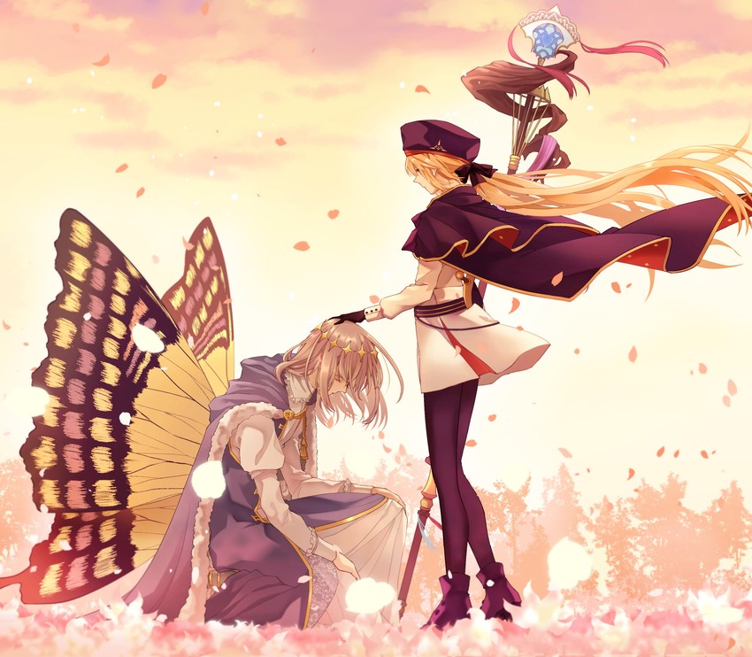 artoria pendragon, artoria caster, and oberon (fate and 1 more) drawn by morita_yuu
