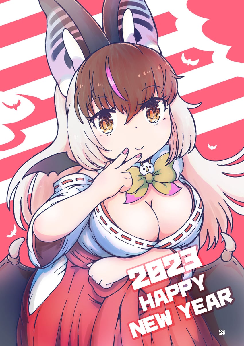 brown long-eared bat (kemono friends and 1 more) drawn by numazoko_namazu