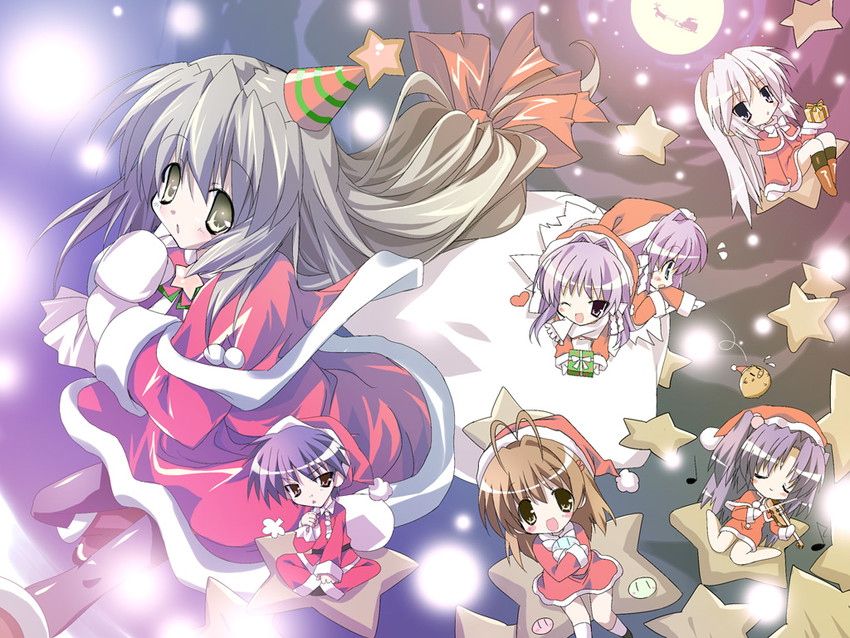 furukawa nagisa, fujibayashi kyou, ibuki fuuko, sakagami tomoyo, okazaki tomoya, and 2 more (clannad and 1 more) drawn by paco