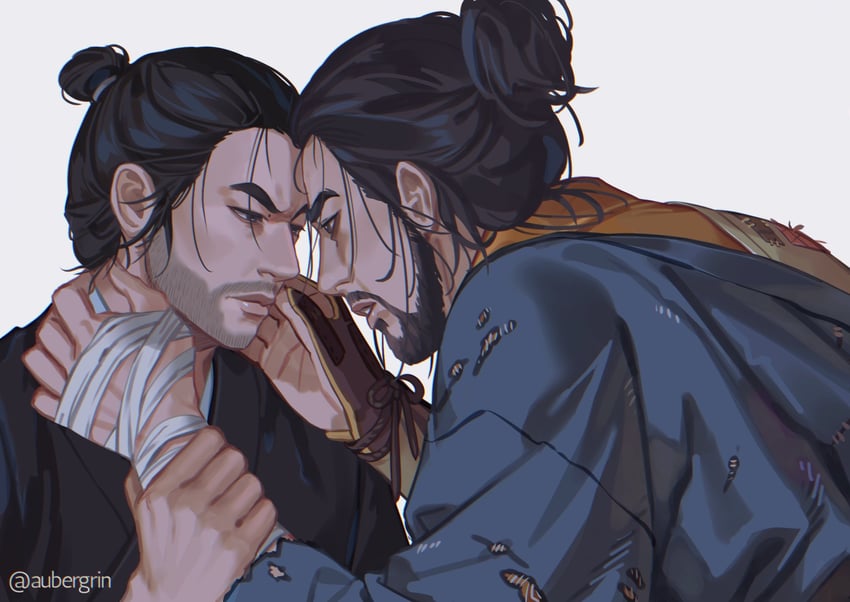 sakai jin and ryuzo (ghost of tsushima) drawn by aubergrin