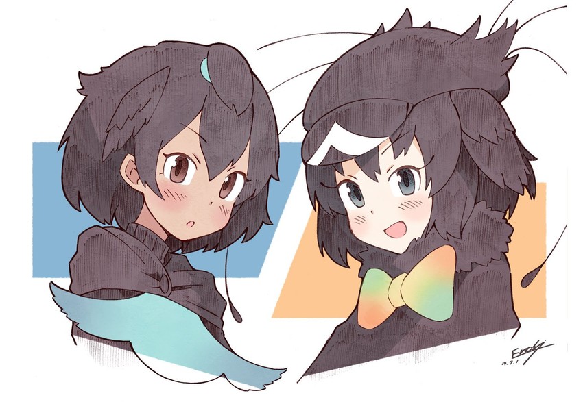 superb bird-of-paradise and western parotia (kemono friends) drawn by enk_0822