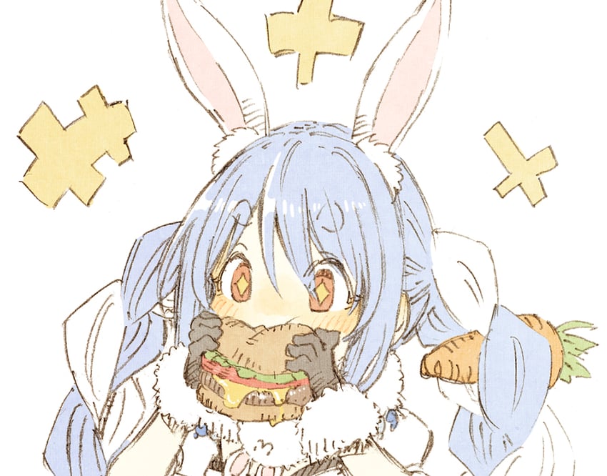 usada pekora and don-chan (hololive) drawn by abara_heiki