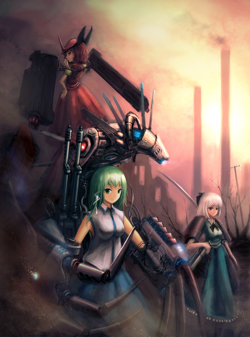 remilia scarlet, kochiya sanae, and konpaku youmu (touhou and 1 more) drawn by shadowing