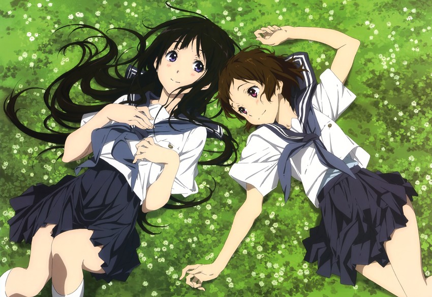 chitanda eru and ibara mayaka (hyouka and 1 more) drawn by nishiya_futoshi