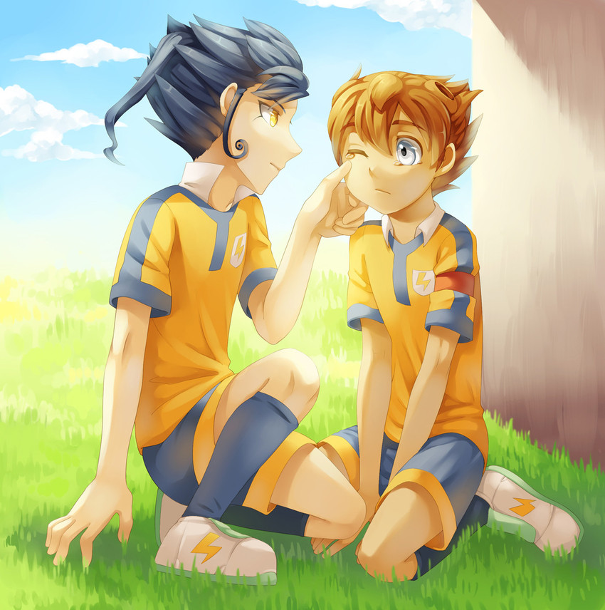 matsukaze tenma and tsurugi kyousuke (inazuma eleven and 1 more) drawn by cr72