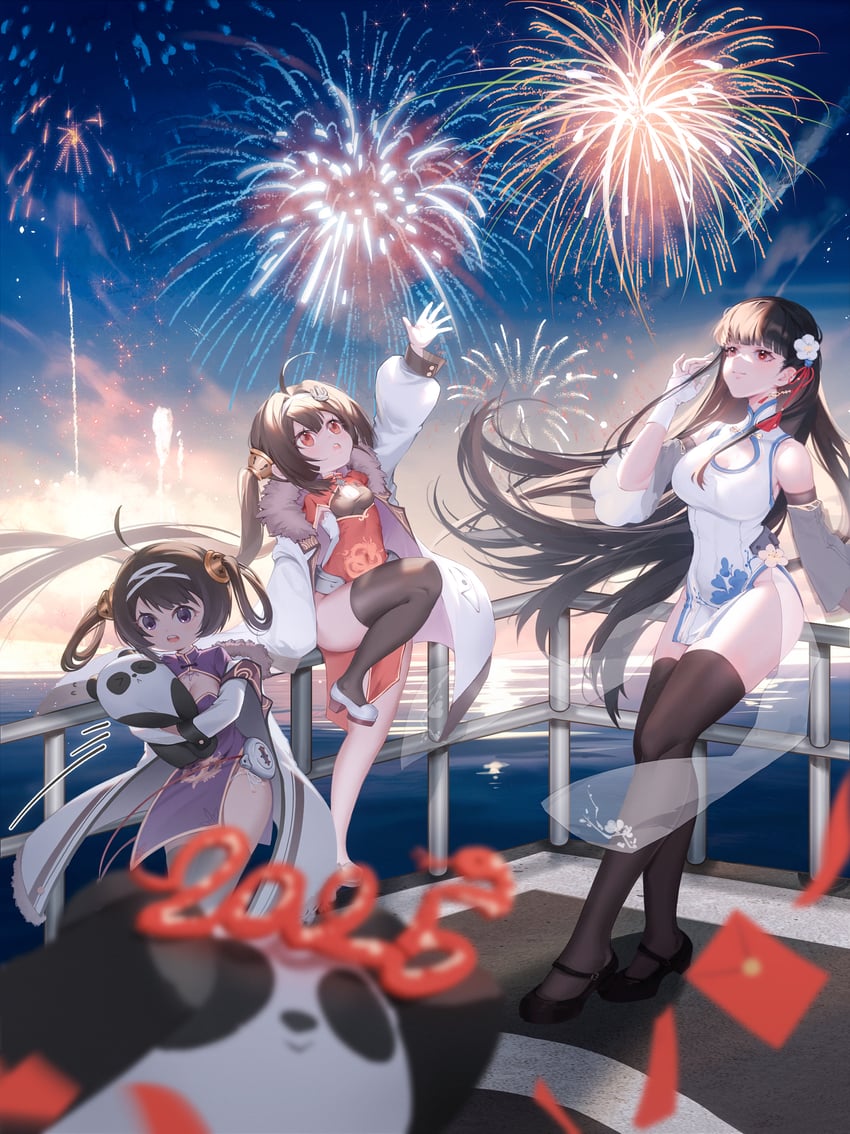 ping hai, ning hai, and yat sen (azur lane) drawn by kisa2kb