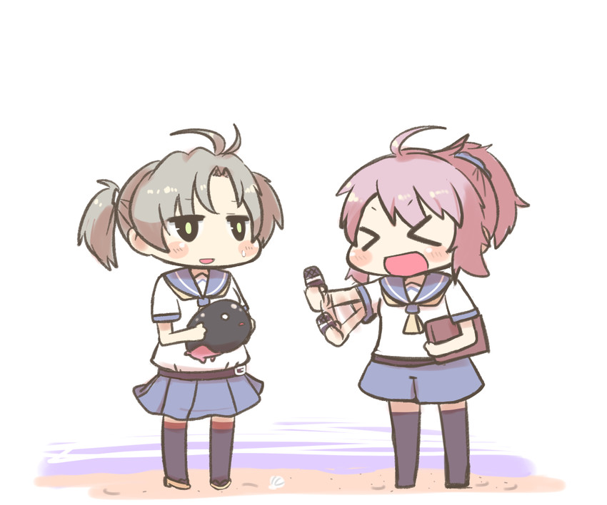 aoba, kinugasa, i-class destroyer, and kuchiku i-kyuu (kantai collection) drawn by inishie