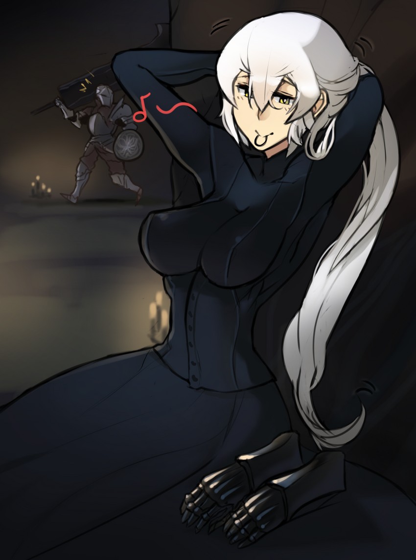 ashen one and yuria of londor (dark souls and 1 more) drawn by scathegrapes