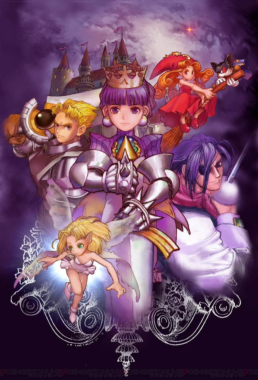 gradriel, arlia, proserpina, edward glowstar, gabriel, and 1 more (princess crown and 1 more) drawn by kamitani_george