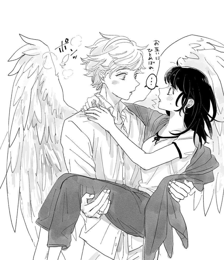 marinette dupain-cheng and adrien agreste (miraculous ladybug) drawn by hoshi_mi