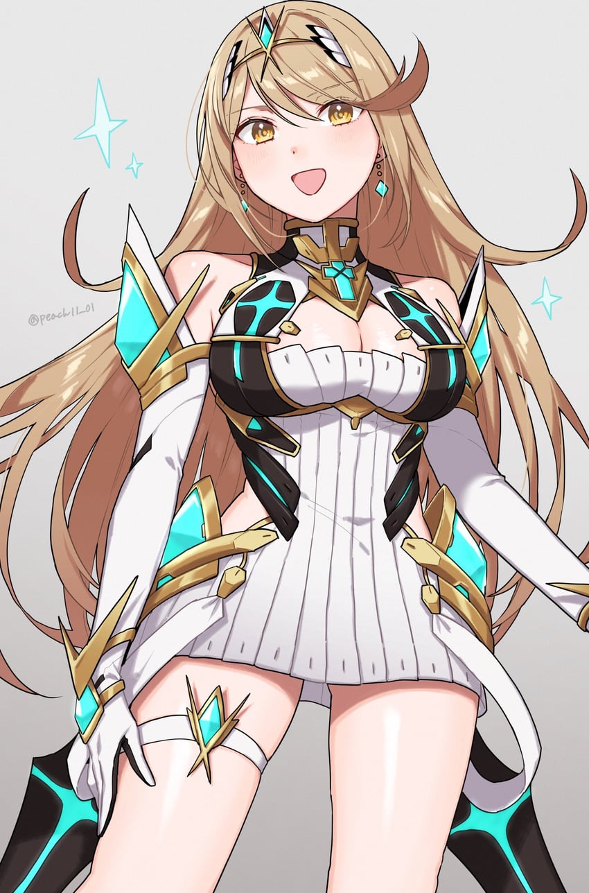 mythra (xenoblade chronicles and 1 more) drawn by shamu_(peach11_01)