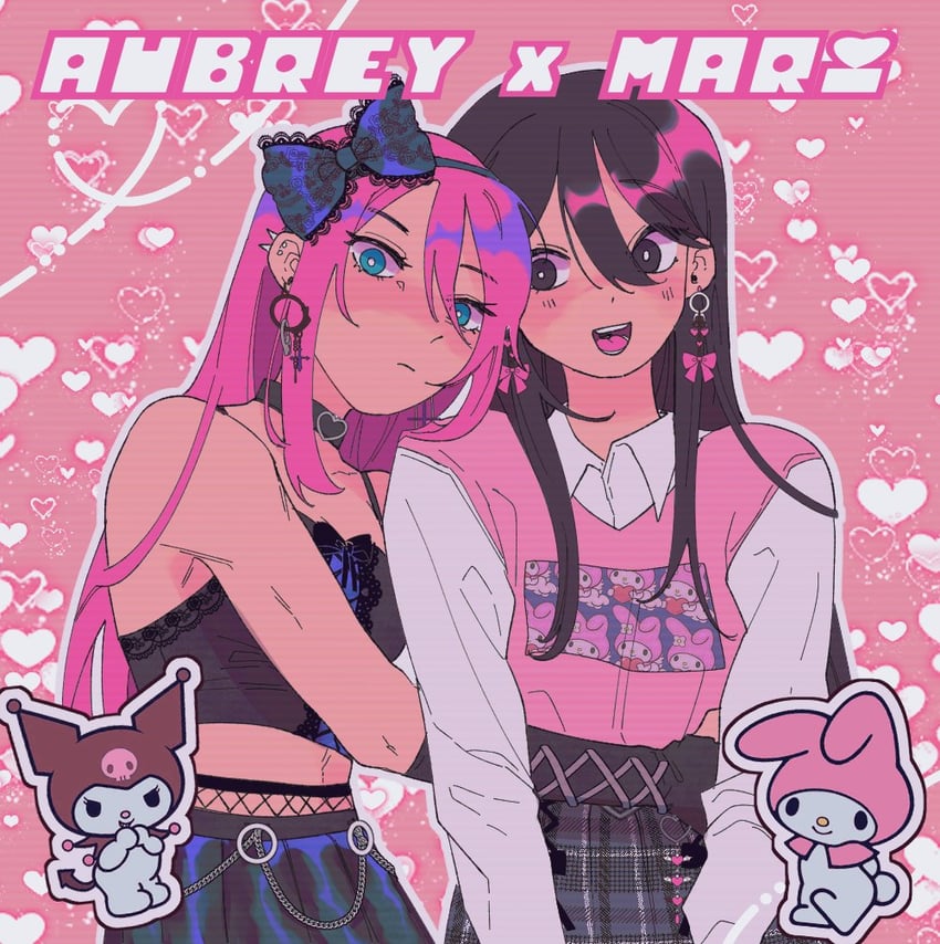 aubrey, mari, my melody, and kuromi (omori and 2 more) drawn by sth_inurmind