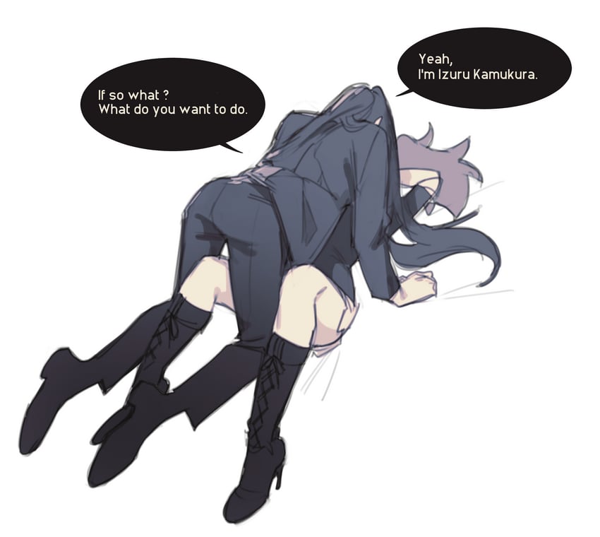 enoshima junko and kamukura izuru (danganronpa and 2 more) drawn by rei_(tdn_ng)