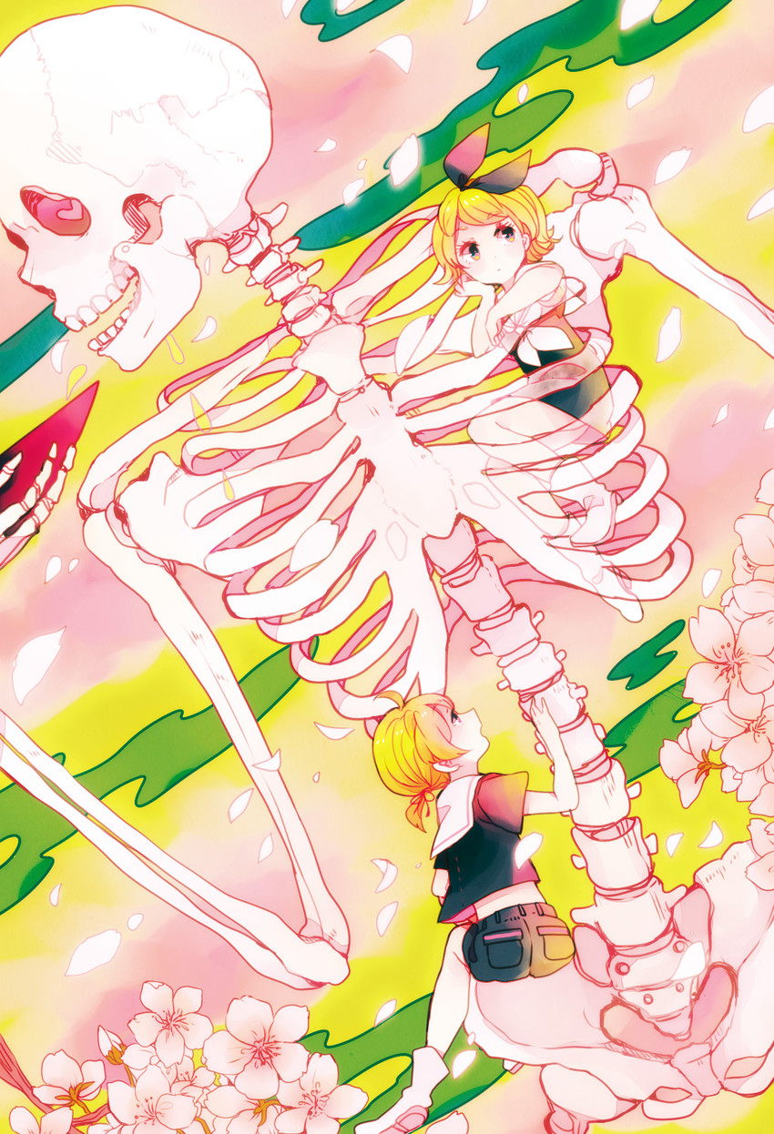 kagamine rin and kagamine len (vocaloid) drawn by pekikokko