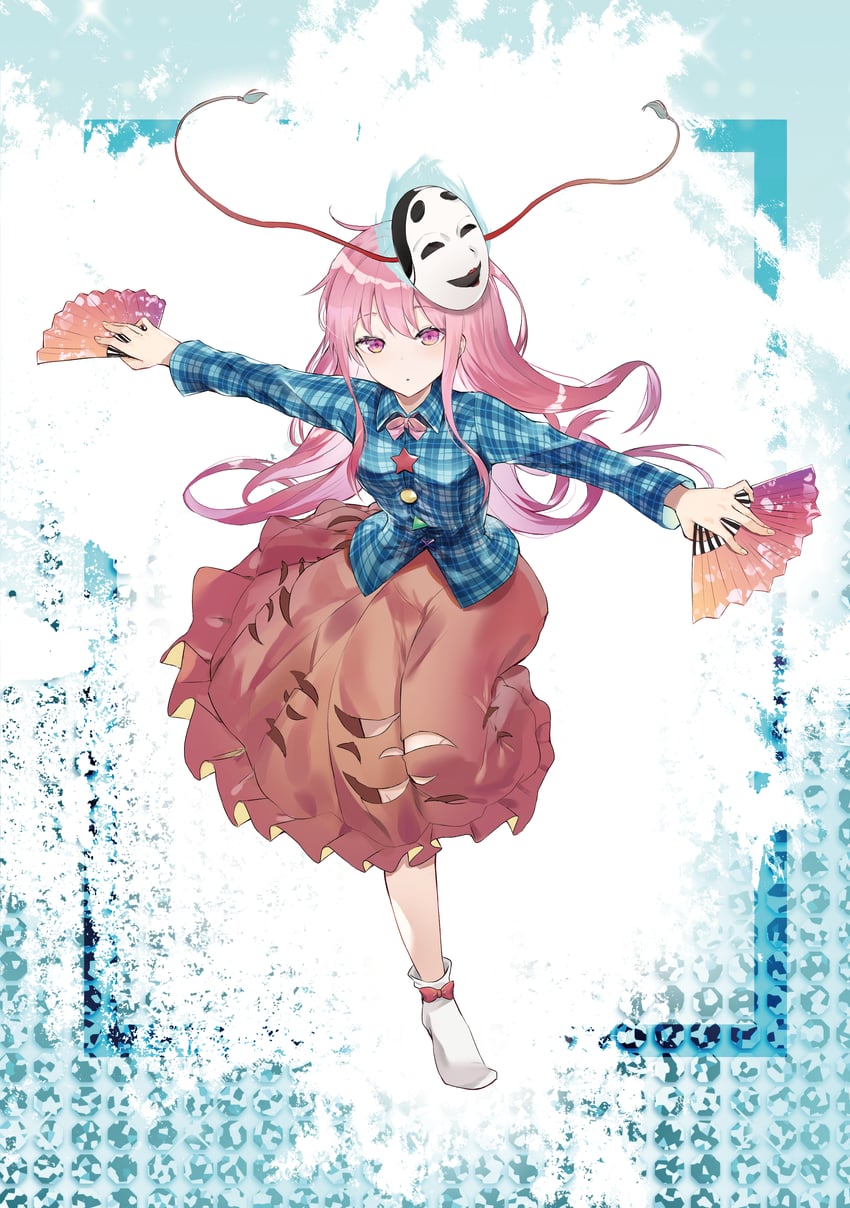 hata no kokoro (touhou) drawn by rice_(okome_no_naru_ki)