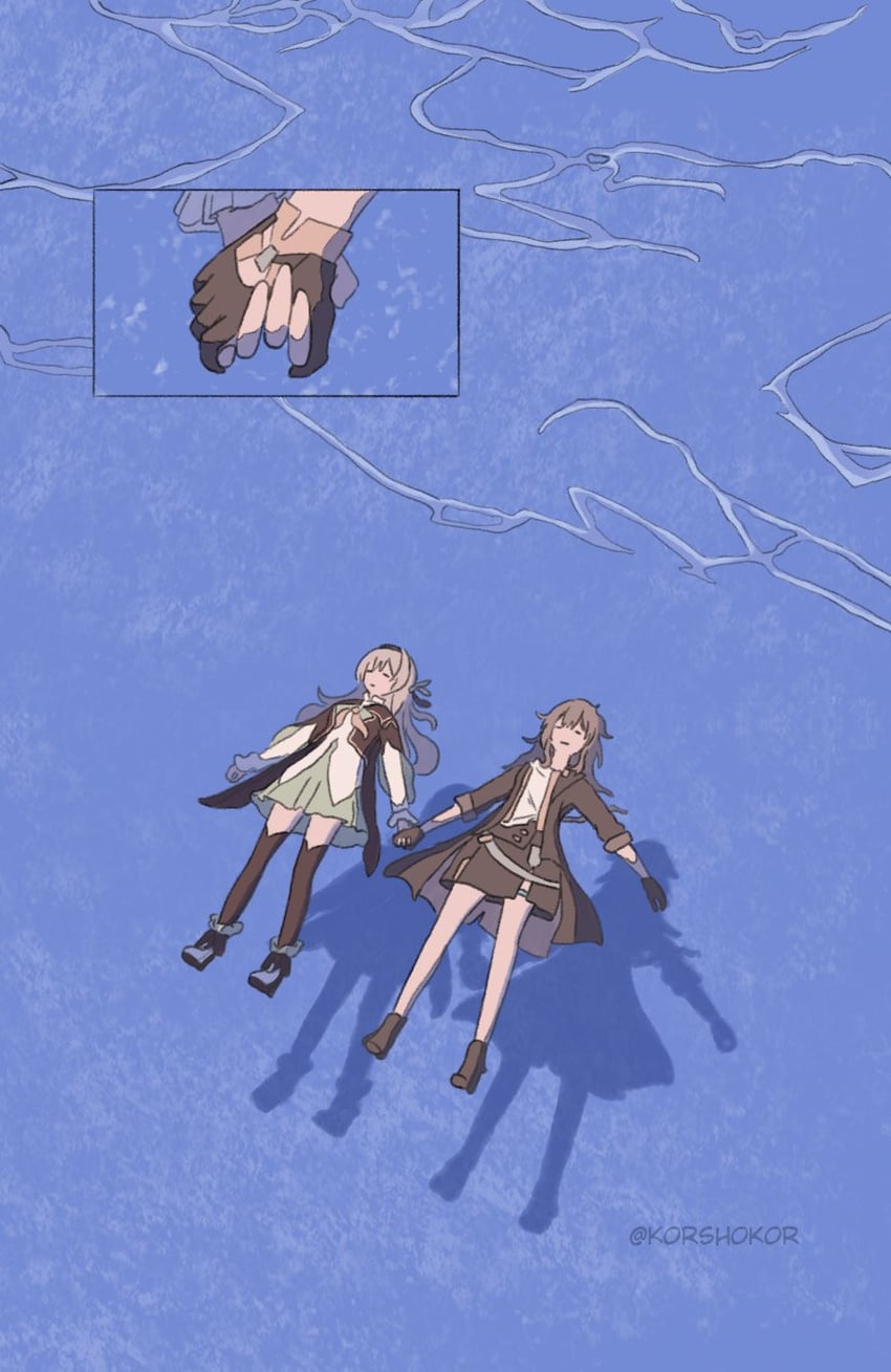 trailblazer, firefly, and stelle (honkai and 1 more) drawn by korshokor
