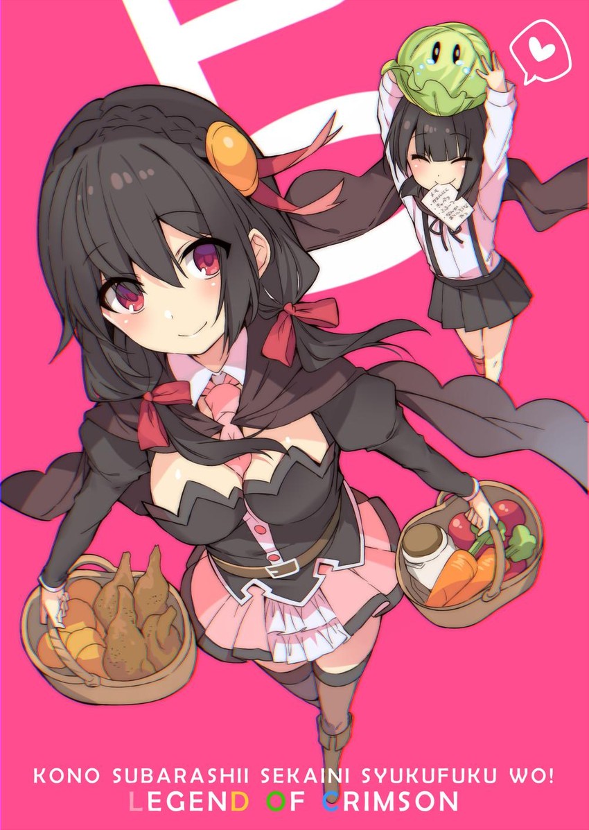 yunyun, komekko, and cabbage (kono subarashii sekai ni shukufuku wo!) drawn by mishima_kurone