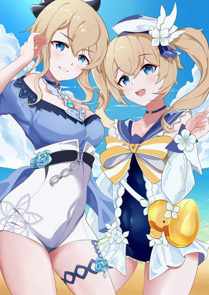 barbara and jean (genshin impact) drawn by huang_cheng_yu